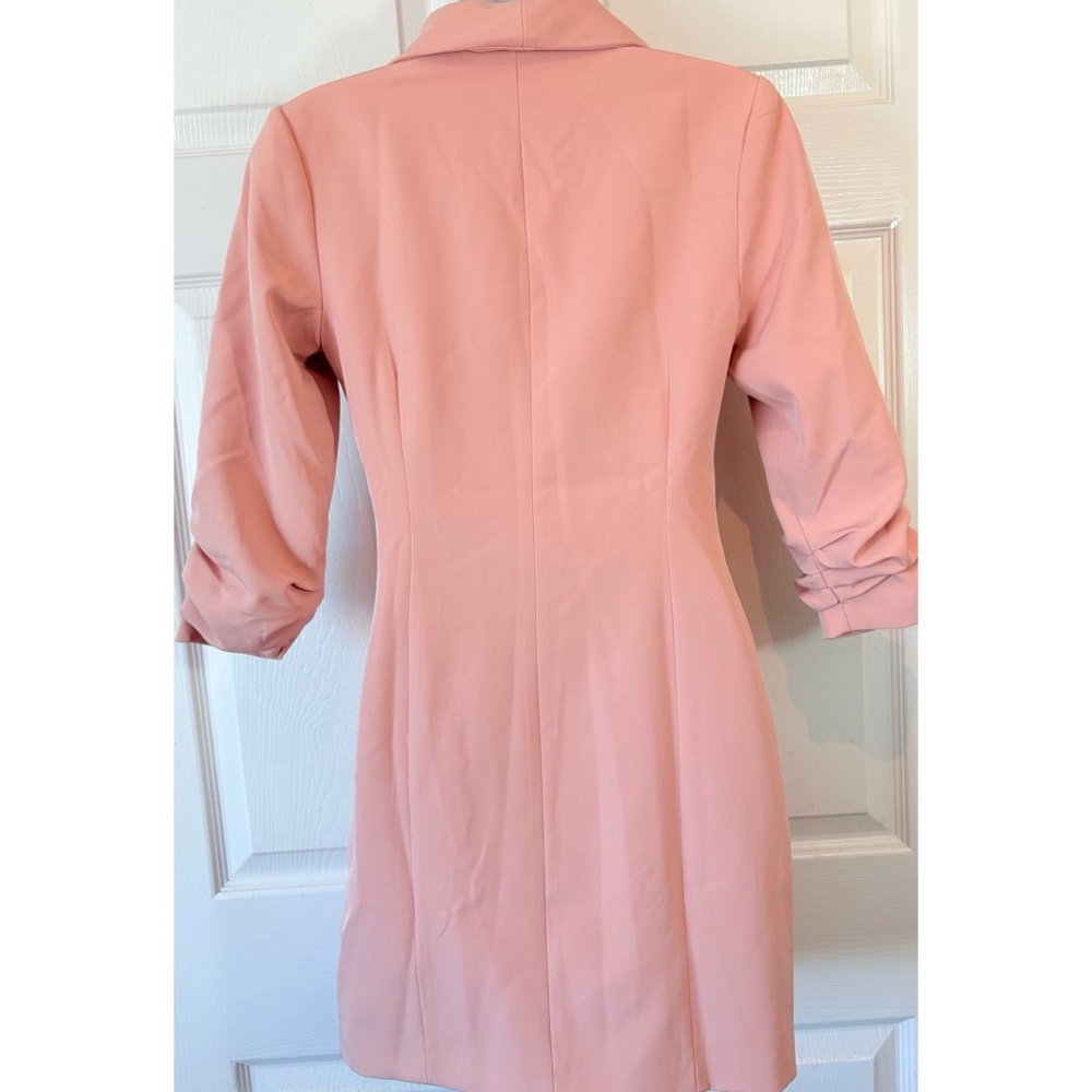 MISS SELFRIDGE Dusty Pink Rose Mini Coat Dress Size 4 - Picture 6 of 9